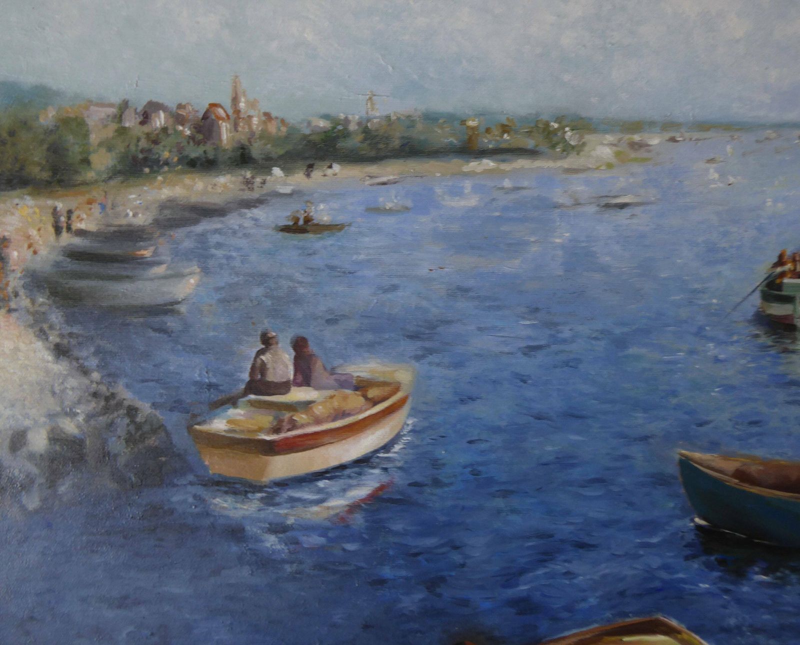 Original Signed Coastal Art | Large Seascape Maritime Painting photo Art