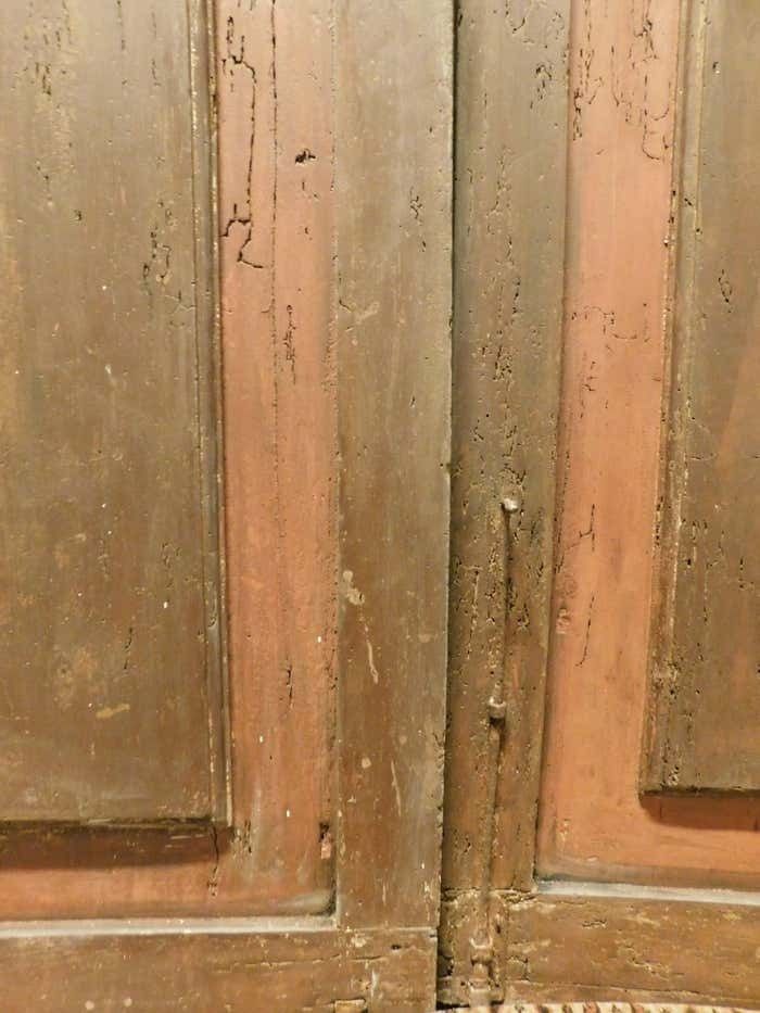 Red Lacquered Interior Double Door With Iron Bolt Italy photo buy