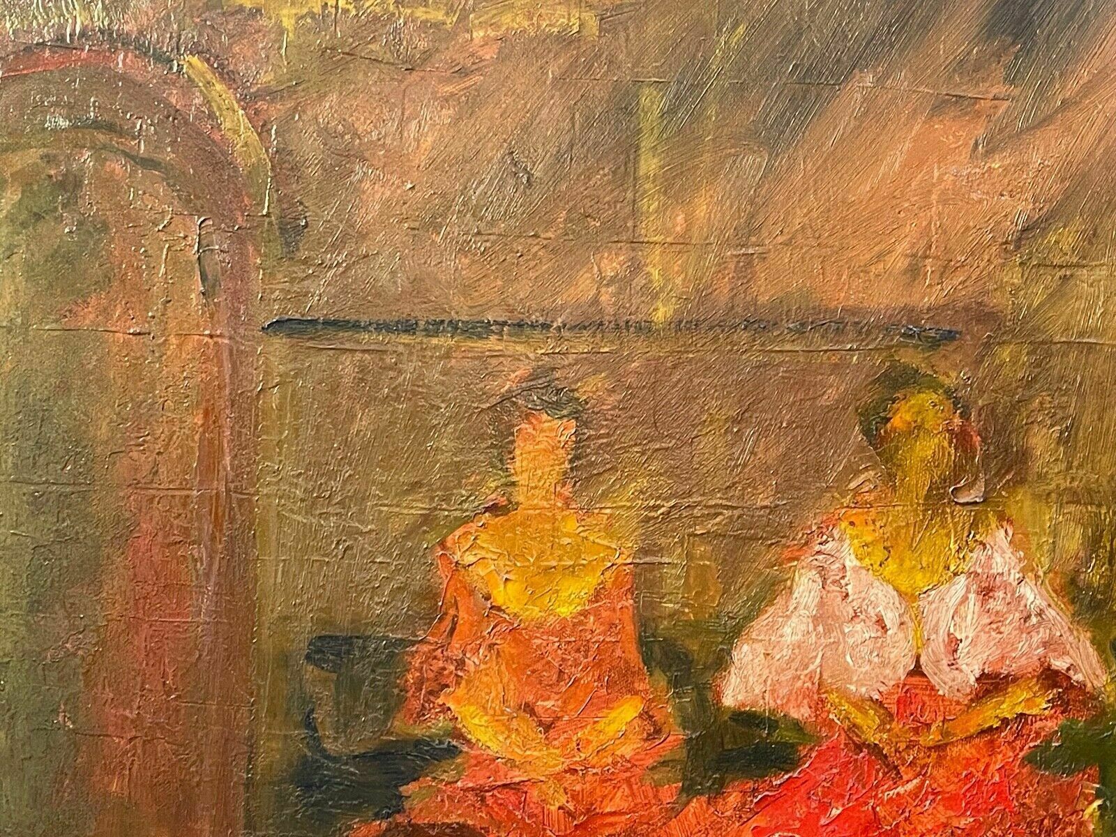 Oil Painting On Modern Canvas, Dance Scene, 20th Century, Impressionist photo for sale