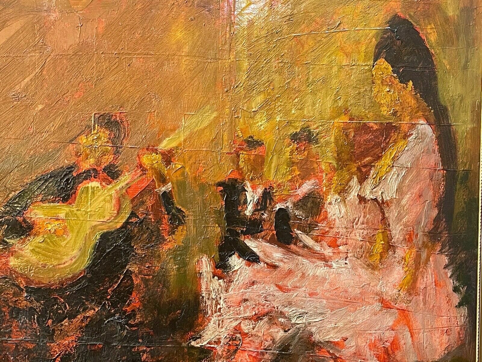 Oil Painting On Modern Canvas, Dance Scene, 20th Century, Impressionist photo vinterior