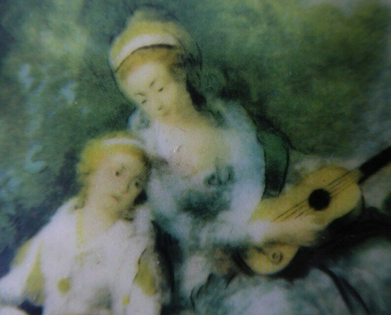 Vintage French Décor | Helca Enamel On Copper | Music By Jean Baptiste Hilaire | Classicism Art | Romanticism Painting photo buy