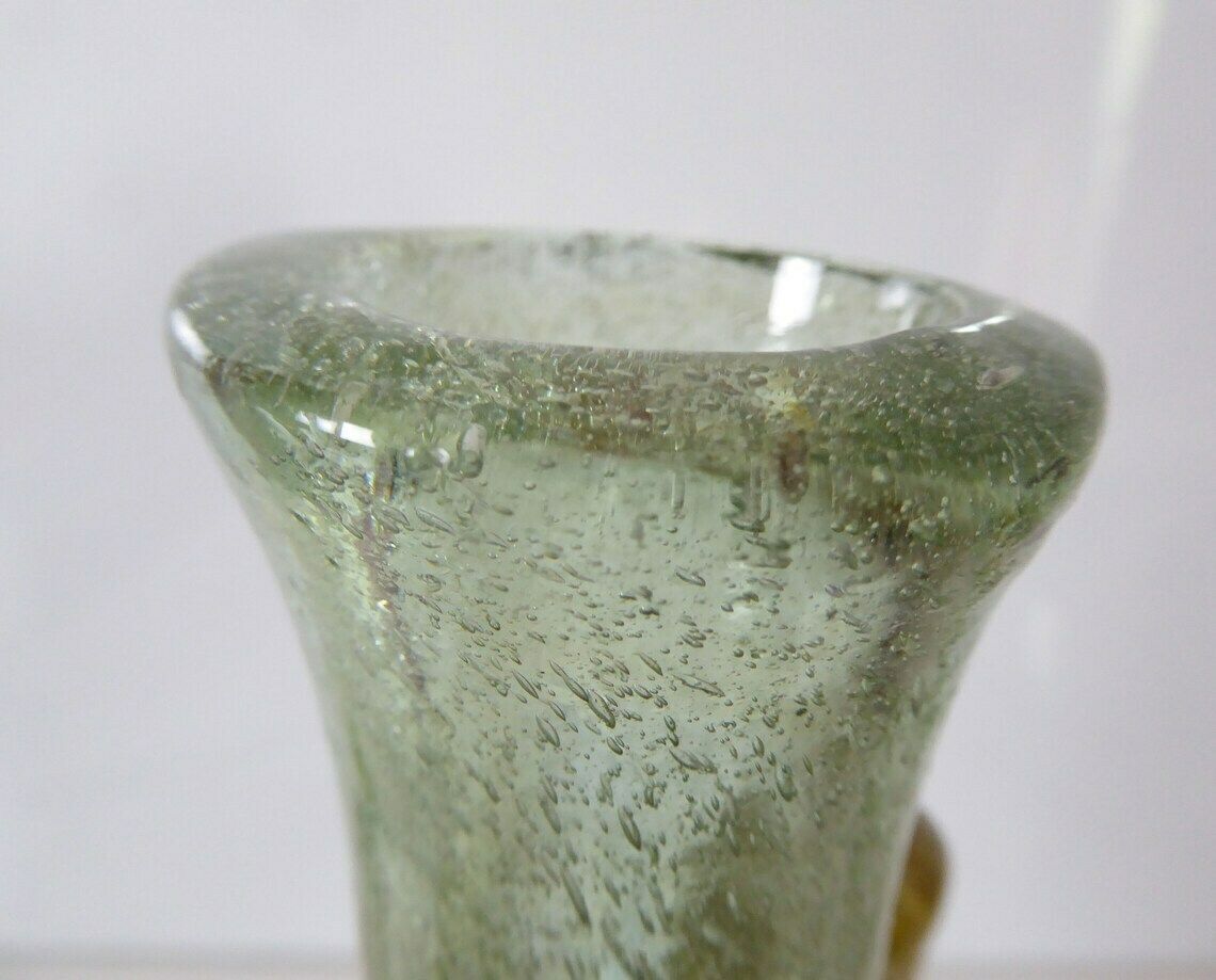 Bubble Glass Vase | Antique French Glass Vase | Green Glass Amphora Vase | Water Carafe photo furniture