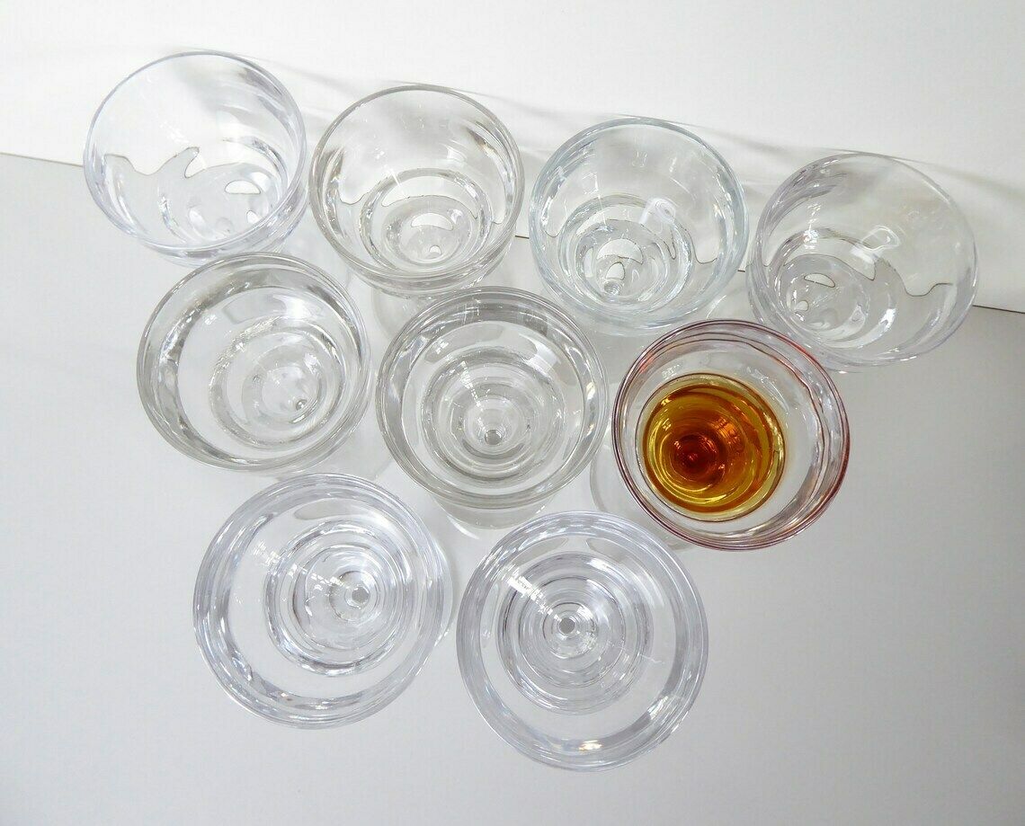 Antique Wine Glasses | Set Of Wine Or Aperitif Glasses | Set Of Nine Stemmed Glasses photo Home Decor