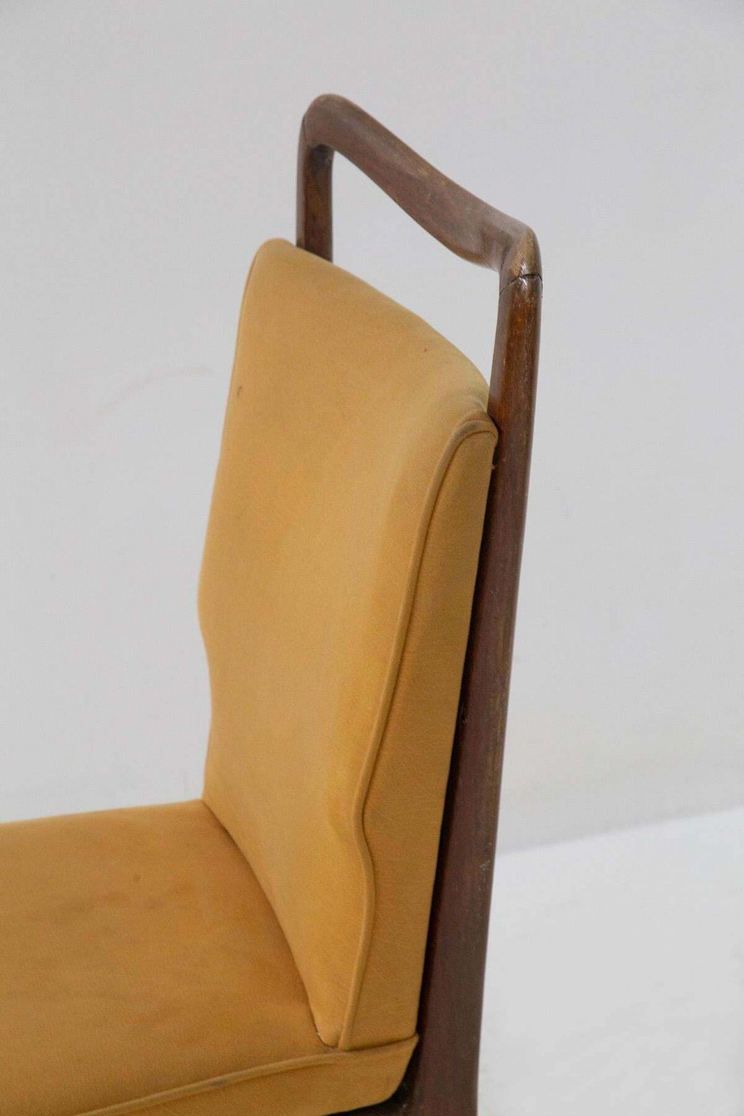 Isa Bergamo Set Of Italian Six Chairs In Yellow Fabric photo Furniture