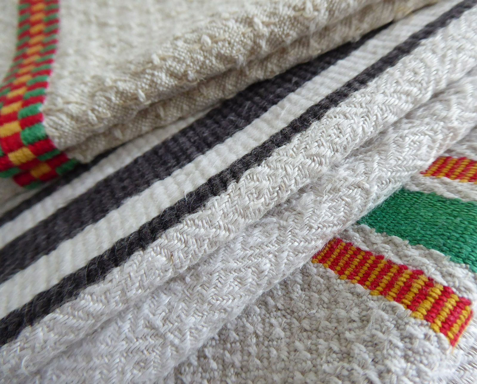 French Tea Towels | Vintage Metis Torchons | Basque Linen Cotton Fabric | French Kitchen