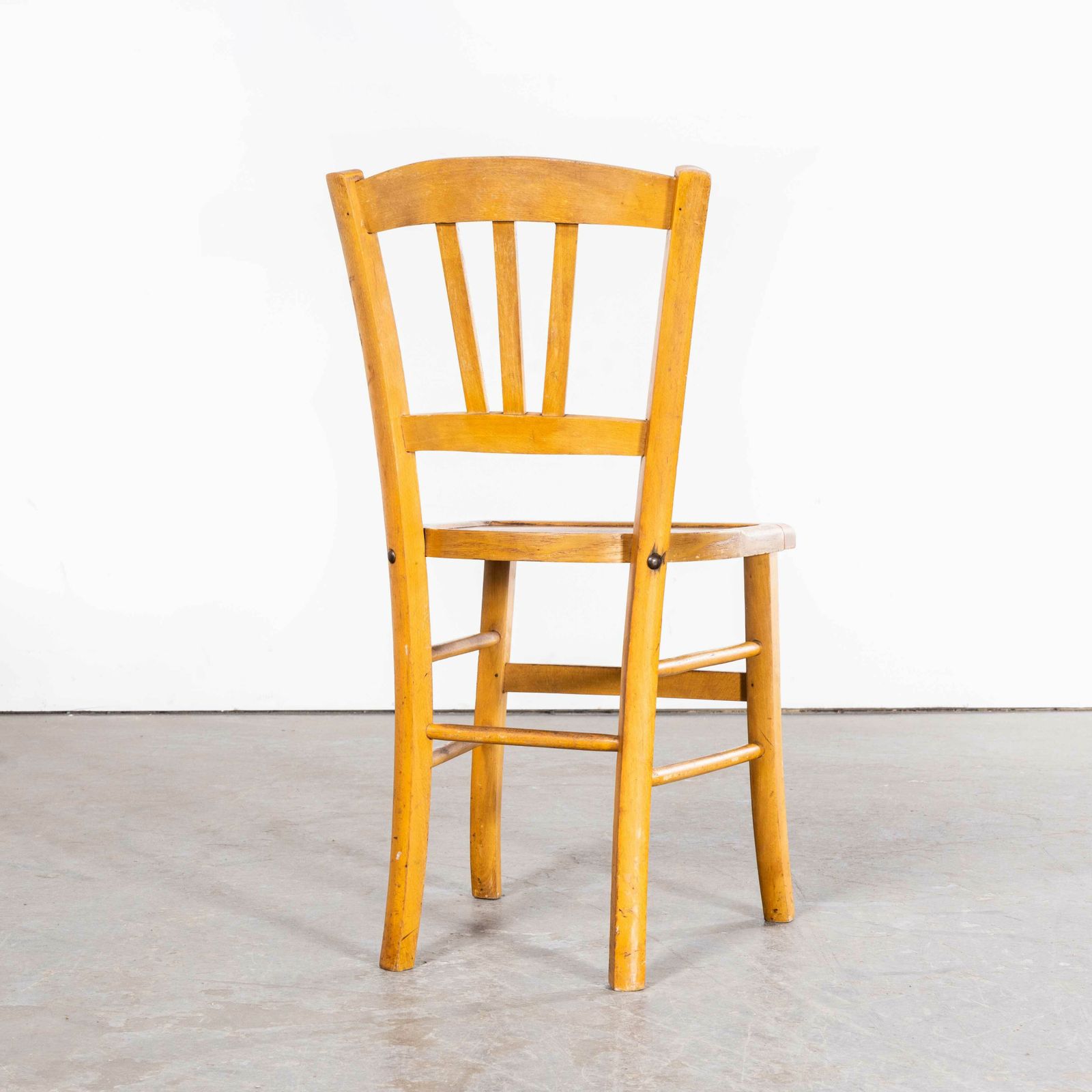 1950’s Standard Blonde Farmhouse French Mixed Dining Chairs – Set Of Six photo vintage