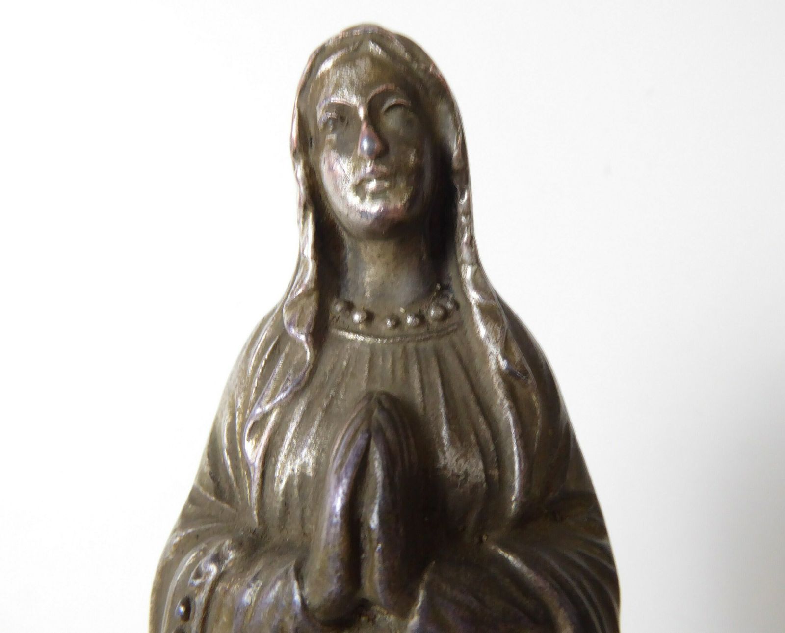 photo furniture Souvenir Of Lourdes   Antique Pewter Religious Sculpture   The Immaculate Conception