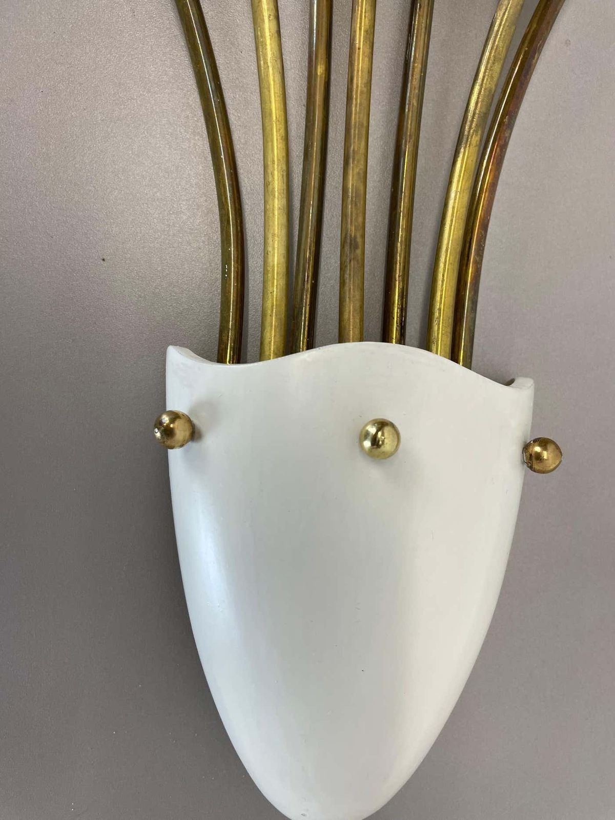 photo vinterior Large  Brass Italian Stilnovo Style Theatre Wall Ceiling Light, Italy 1950s
