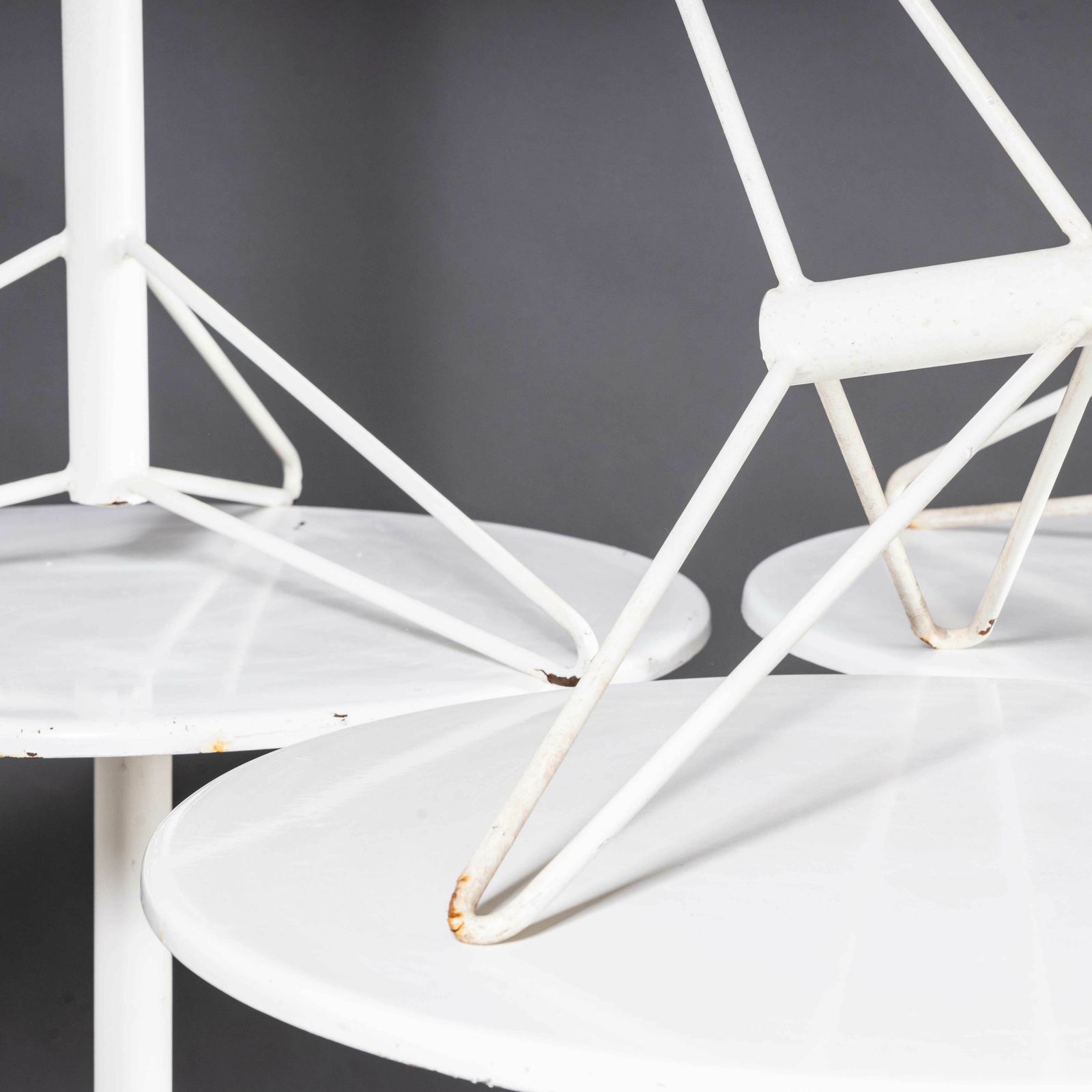 1970’s Egon Eiremann House In Baden Baden White Metal Tables photo for sale