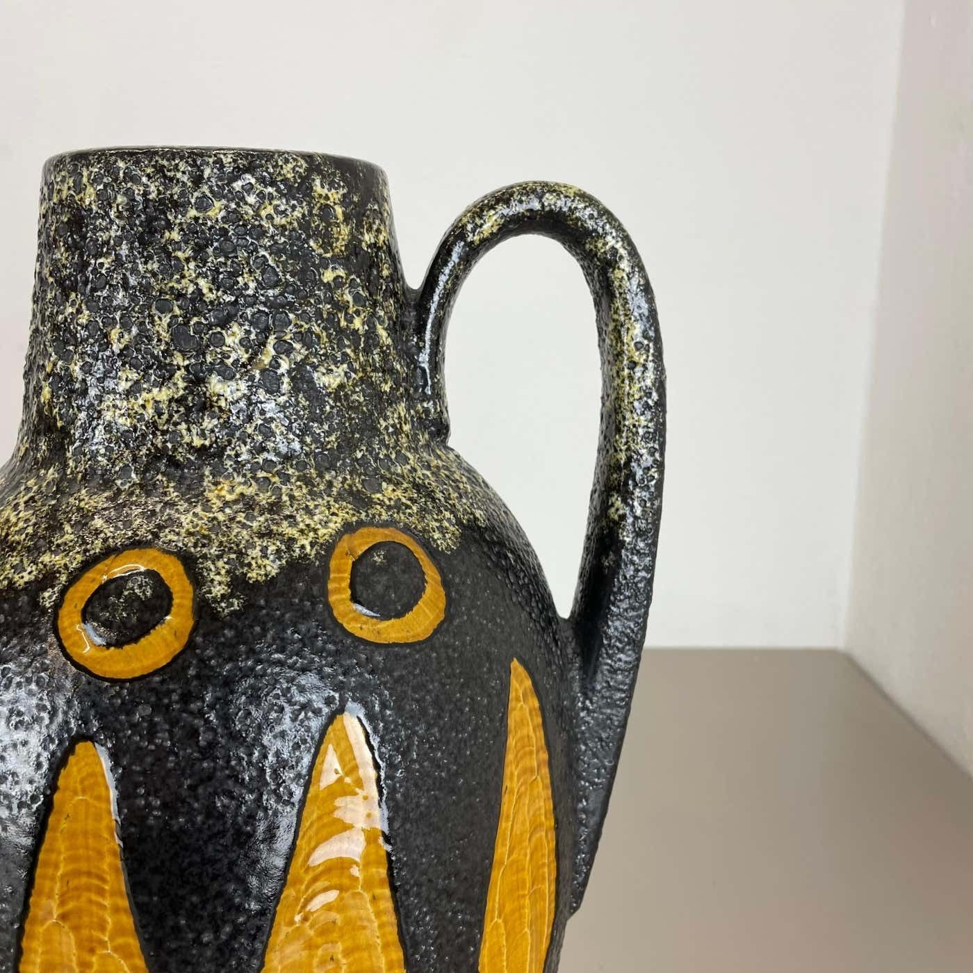 Large Pottery Fat Lava "Abstract" 279 38 Floor Vase By Scheurich, Wgp 1970s photo buy