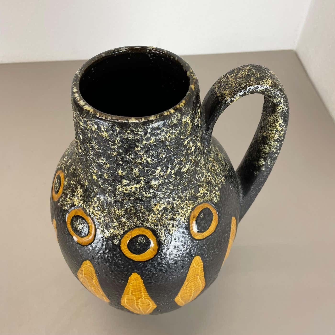 photo for sale Large Pottery Fat Lava "Abstract" 279 38 Floor Vase By Scheurich, Wgp 1970s