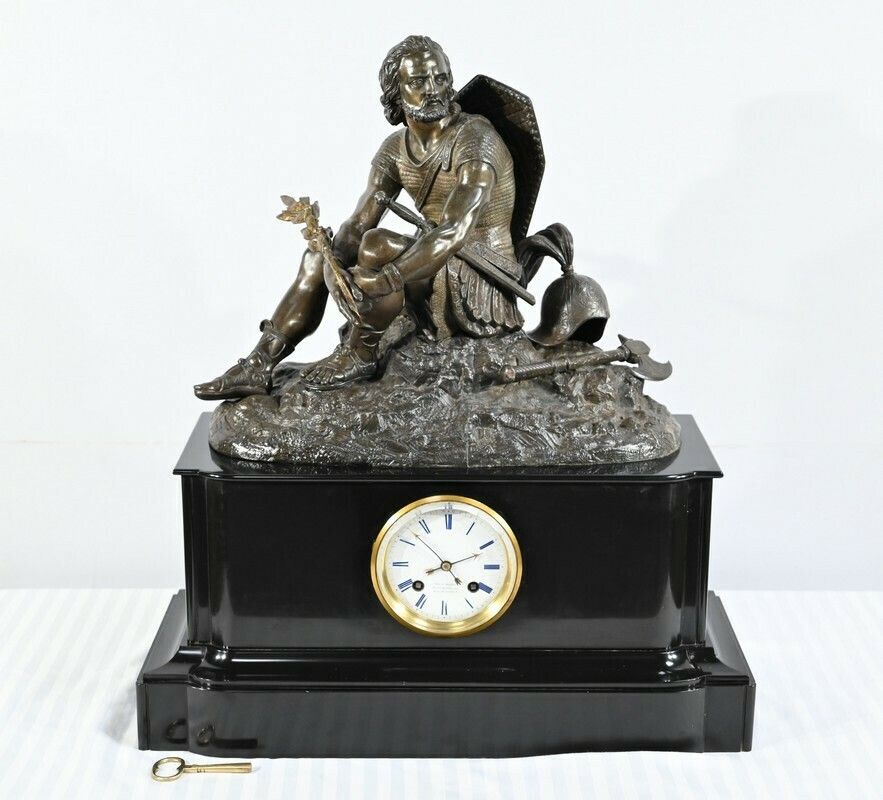Borne Clock In Marble And Bronze, Stamped Viel & Delrue – Late 19th Century
