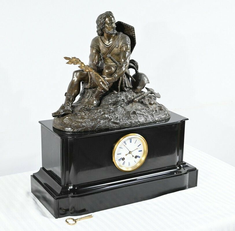Borne Clock In Marble And Bronze, Stamped Viel & Delrue – Late 19th Century photo for sale