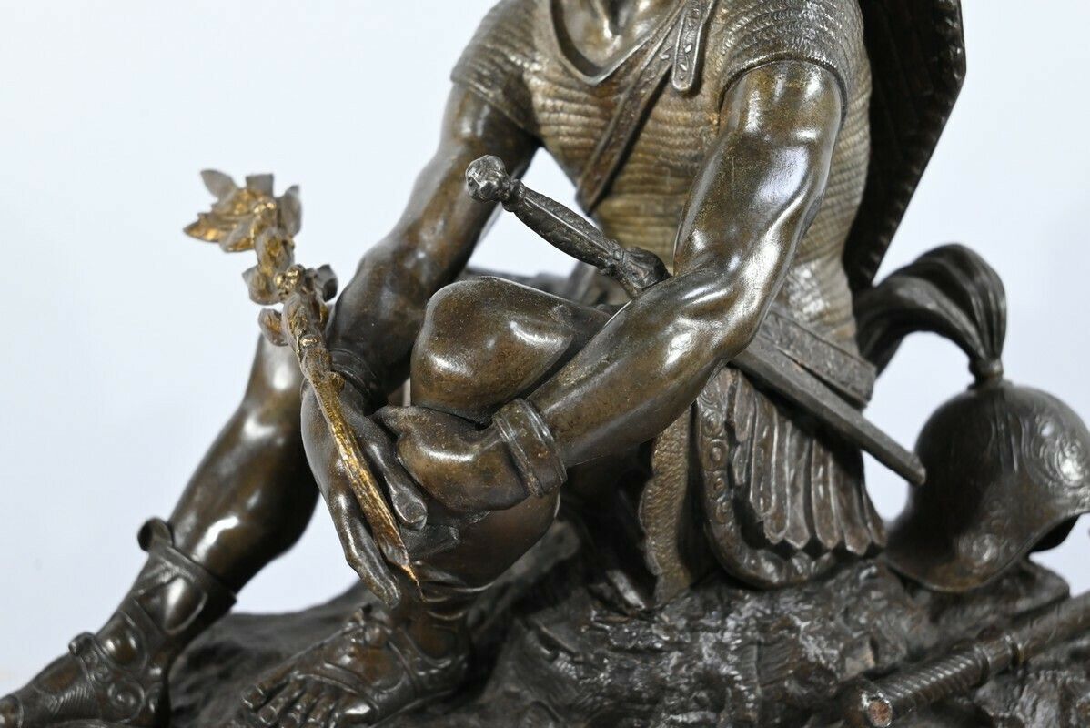 photo vinterior Borne Clock In Marble And Bronze, Stamped Viel & Delrue – Late 19th Century