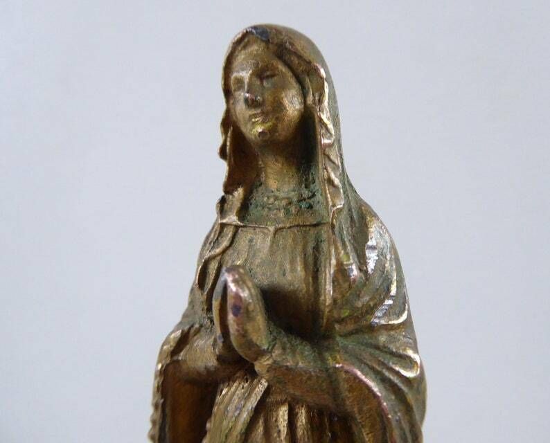 The Miracle Of Lourdes   Souvenir Of Lourdes   Antique French Religious Sculpture photo 110.0