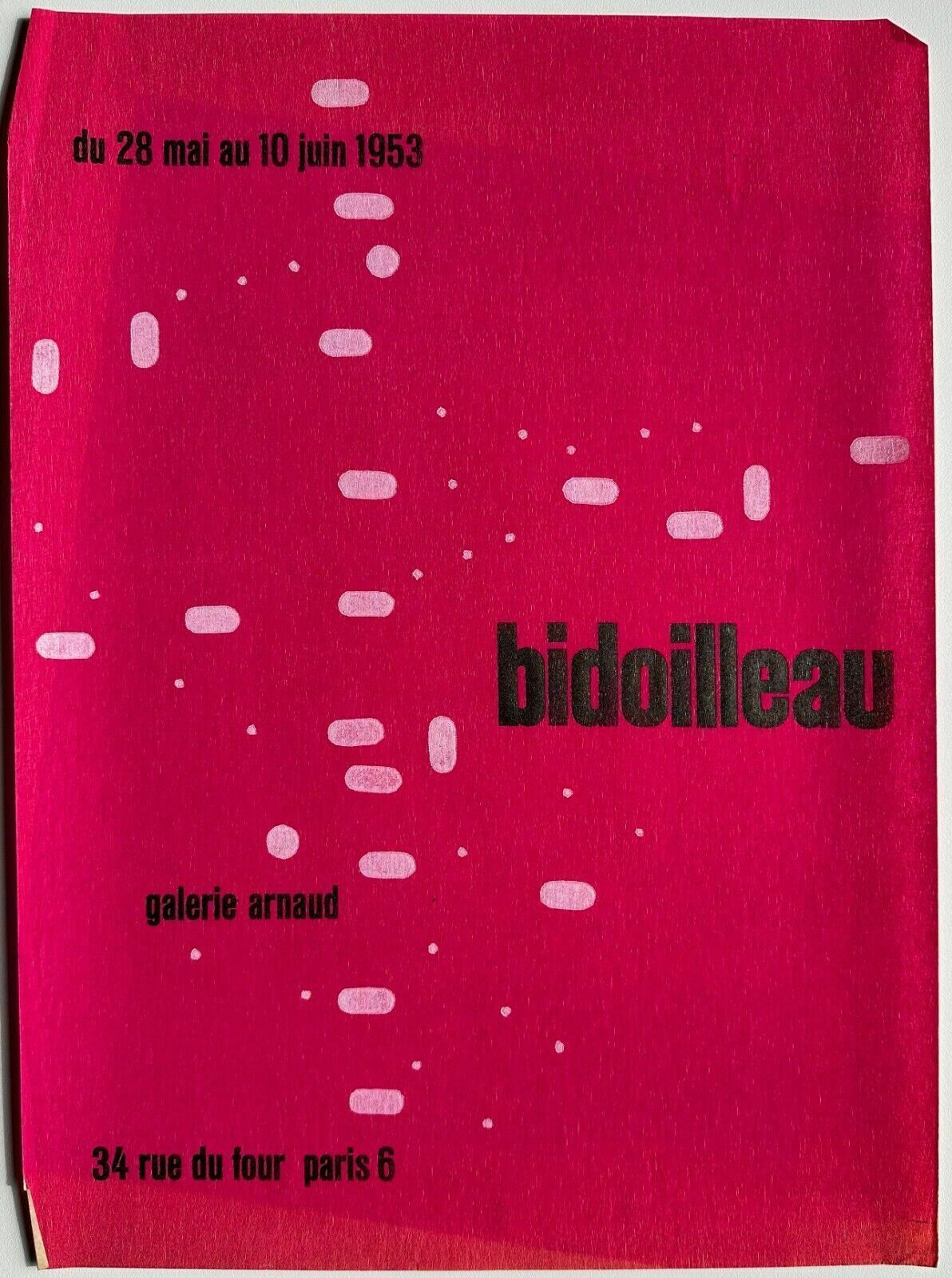 Luc Bidoilleau   Poster Jean Robert Arnaud Gallery Poster 1953 Abstract Art