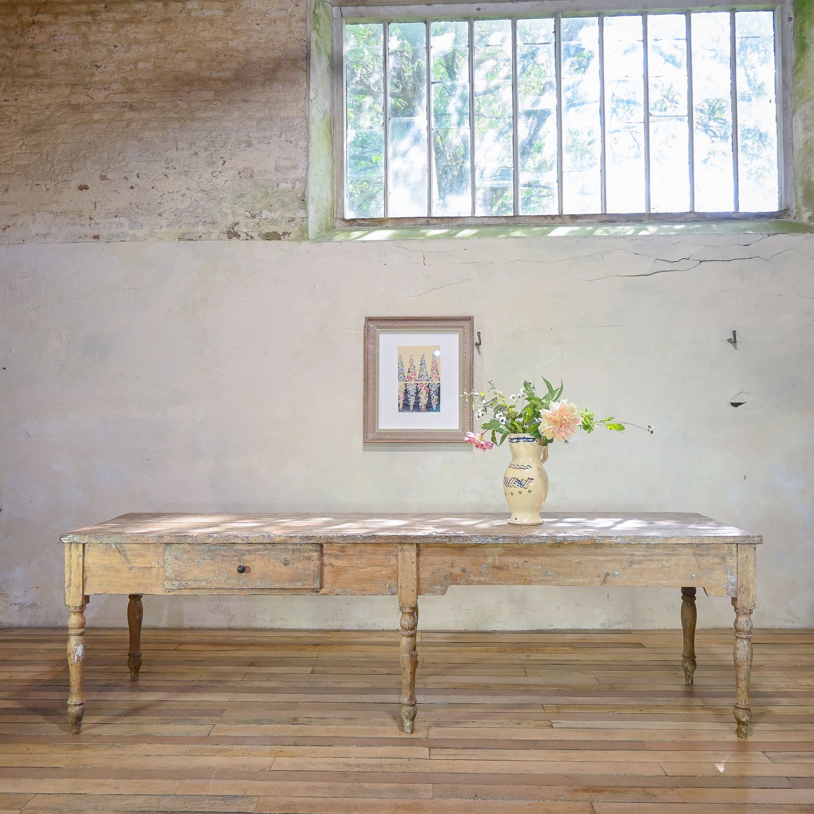 Reserved A Large 18th Century French Painted Farmhouse Dining Table photo for sale