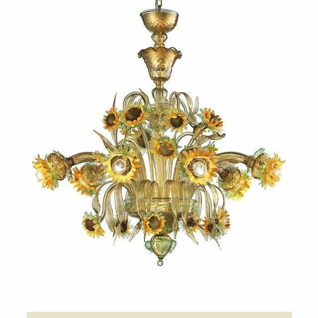 Classical Venetian Sunflowers Murano Glass Chandelier photo 12152.0