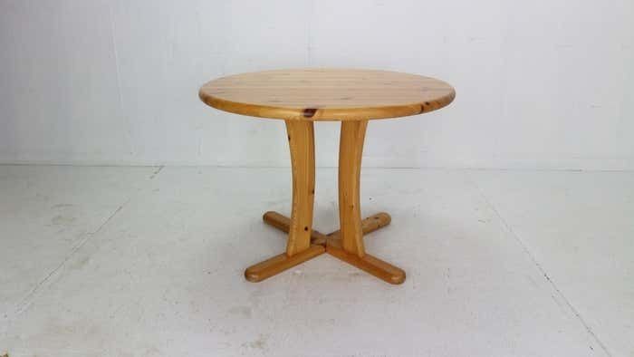 Rainer Daumiller Style Round Solid Pinewood Dinning Table 1970''S Denmark photo furniture