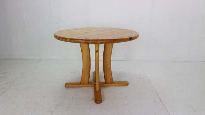 Rainer Daumiller Style Round Solid Pinewood Dinning Table 1970''S Denmark photo Furniture