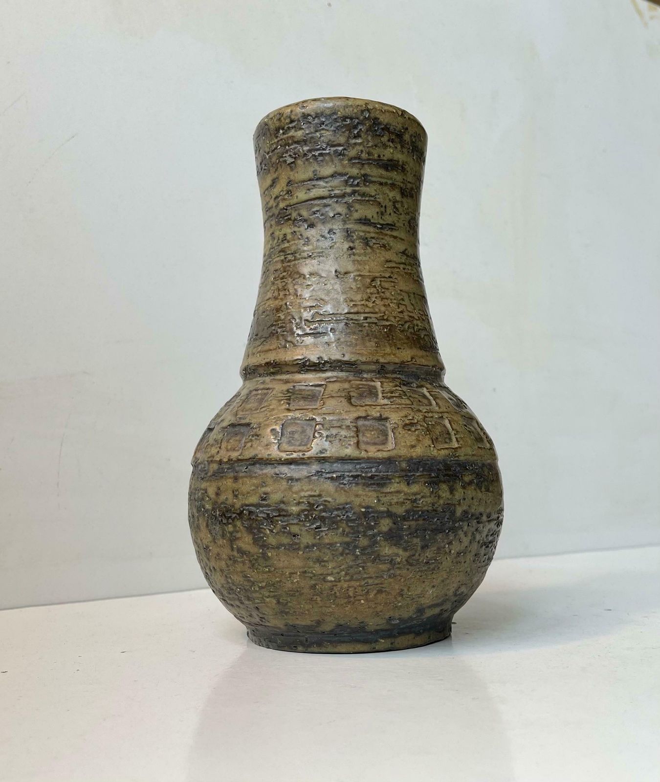 Bitossi Camouflage Glaze Chamotte Stoneware Vase By Aldo Londi photo furniture