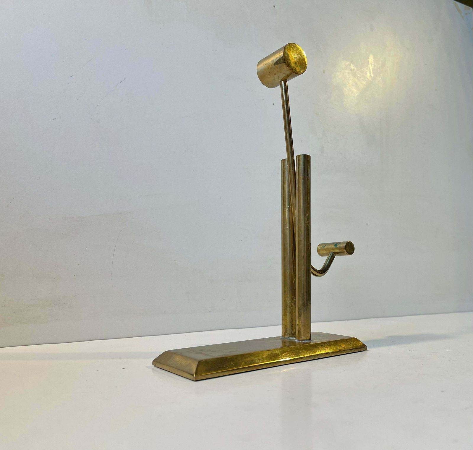 Sculptural Modernist Counterweight Paperweight In Bronze
