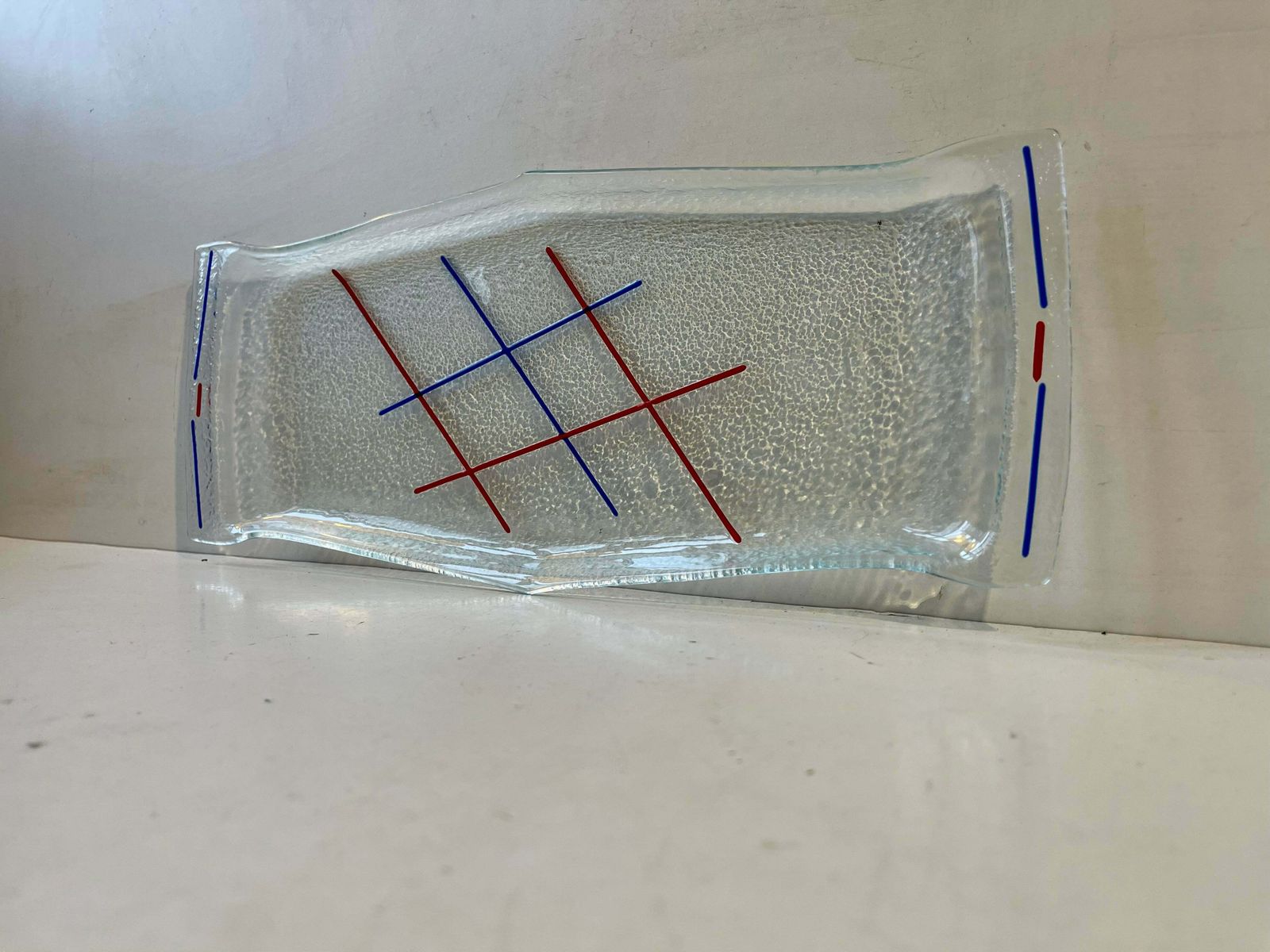 French Modernist Perfume Glass & Enamel Tray In The Style Of Mondrian photo for sale