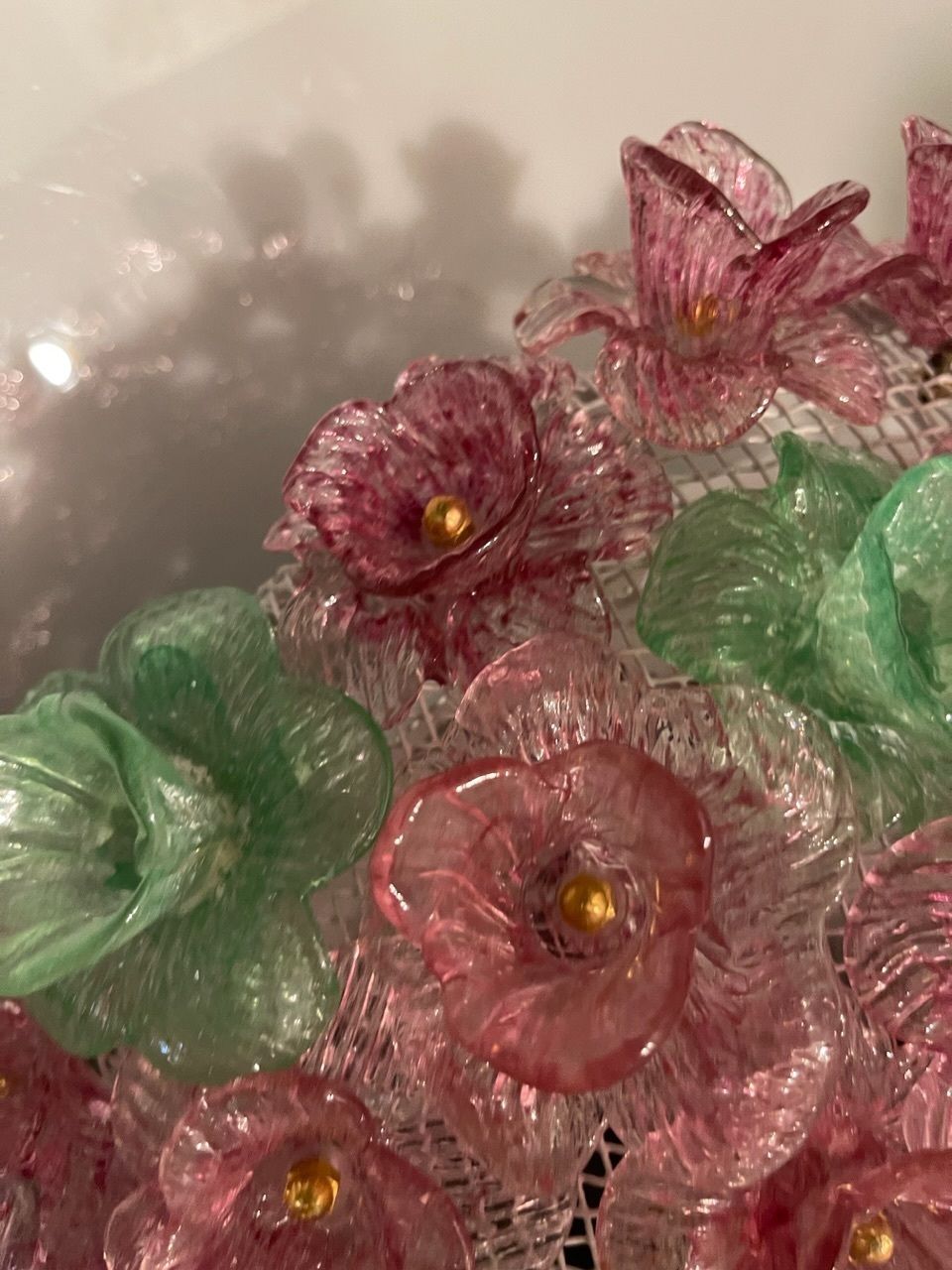 photo furniture Large Murano Glass Flower Flushmount 1970’s