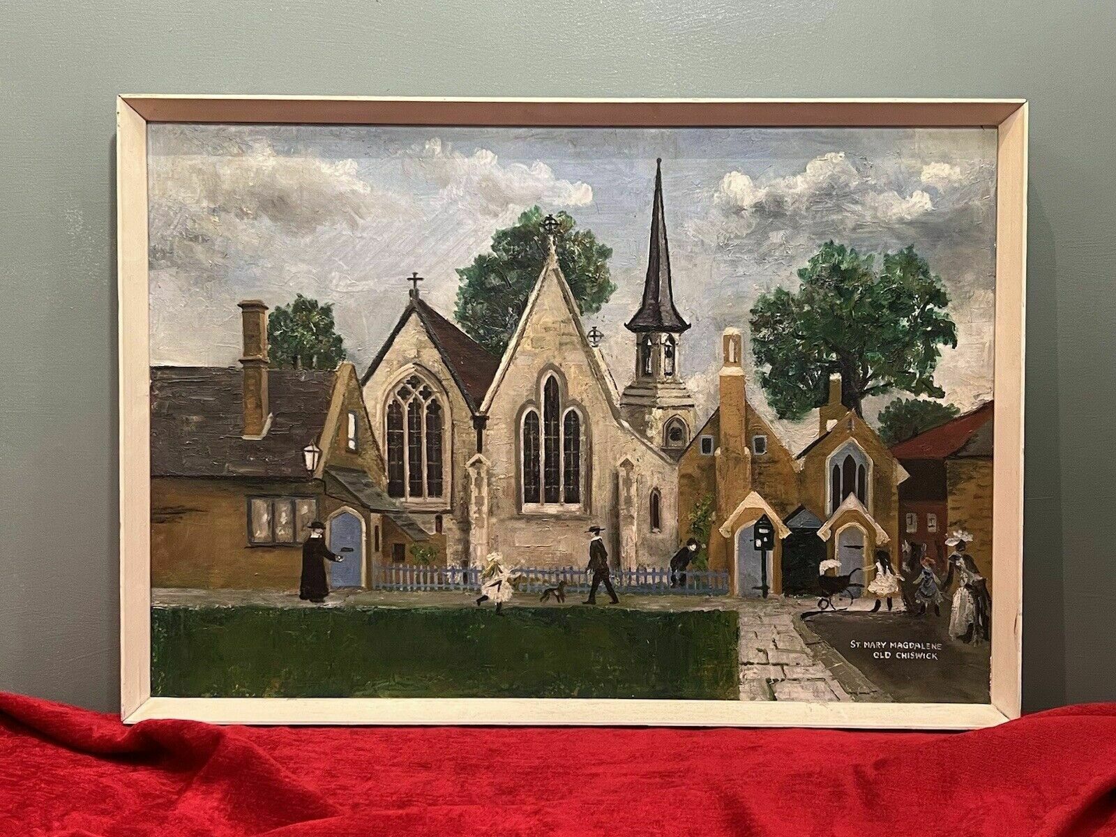 Contemporary Naïve St Mary Magdalene Old Chiswick Oil Painting On Canvas photo for sale