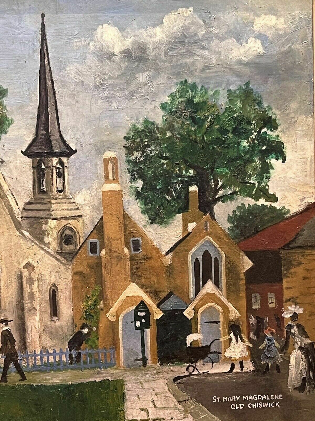 Contemporary Naïve St Mary Magdalene Old Chiswick Oil Painting On Canvas photo vintage