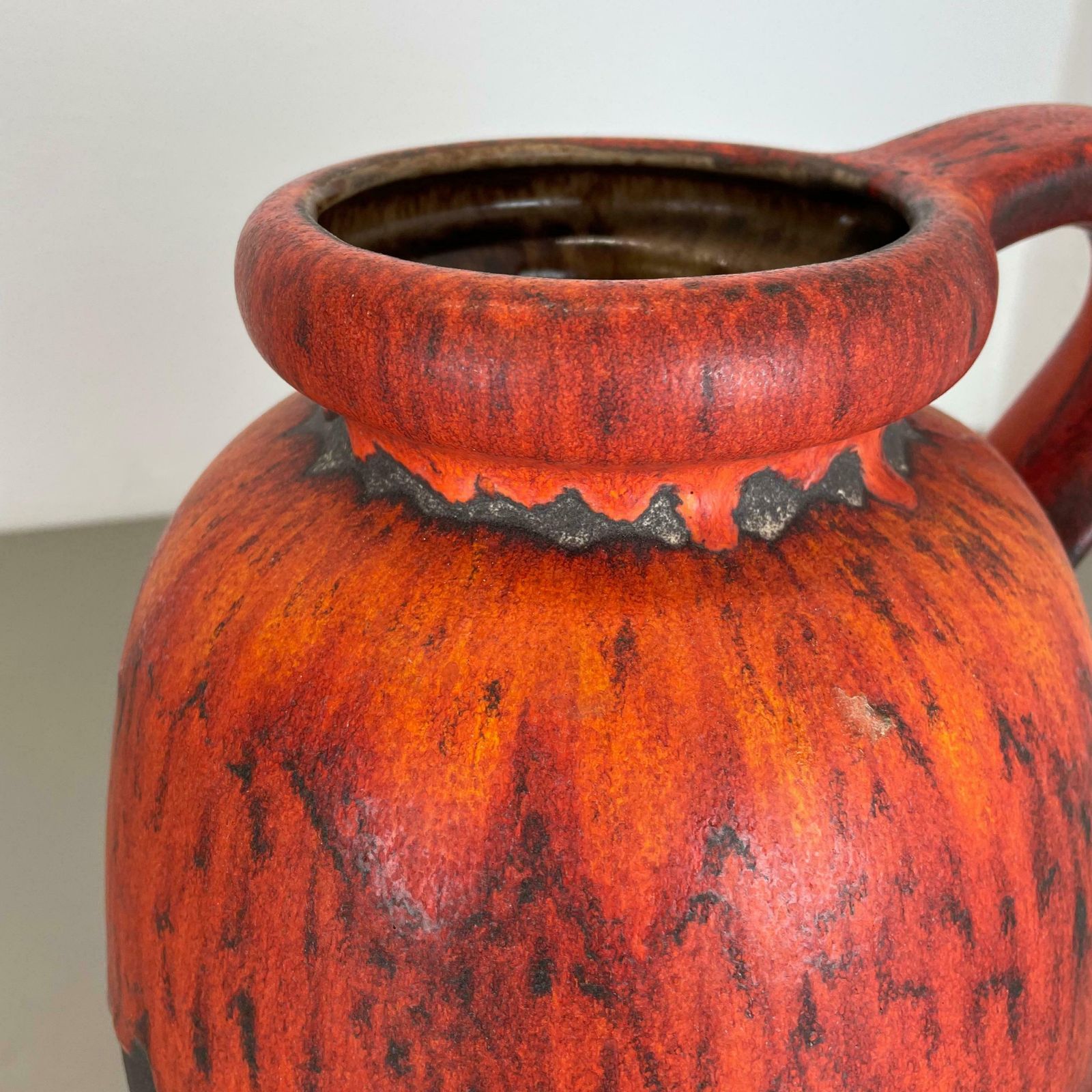 Large Pottery Super Colour Fat Lava Multi Colour 484 30 Vase Scheurich Wgp 1970s photo vinterior