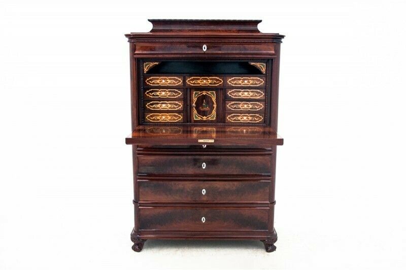 Ancient Secretary, Northern Europe, Circa 1860. After Renovation. photo furniture