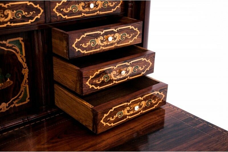 Ancient Secretary, Northern Europe, Circa 1860. After Renovation. photo vintage