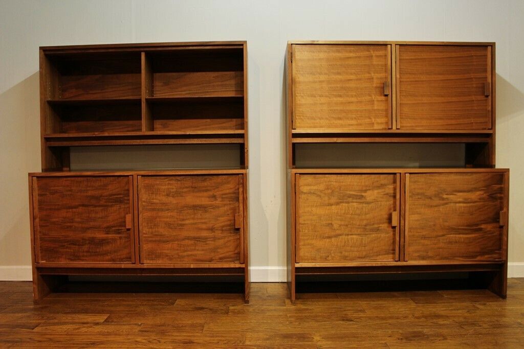 Gordon Russell American Black Walnut Double Cabinet With Open Top photo furniture