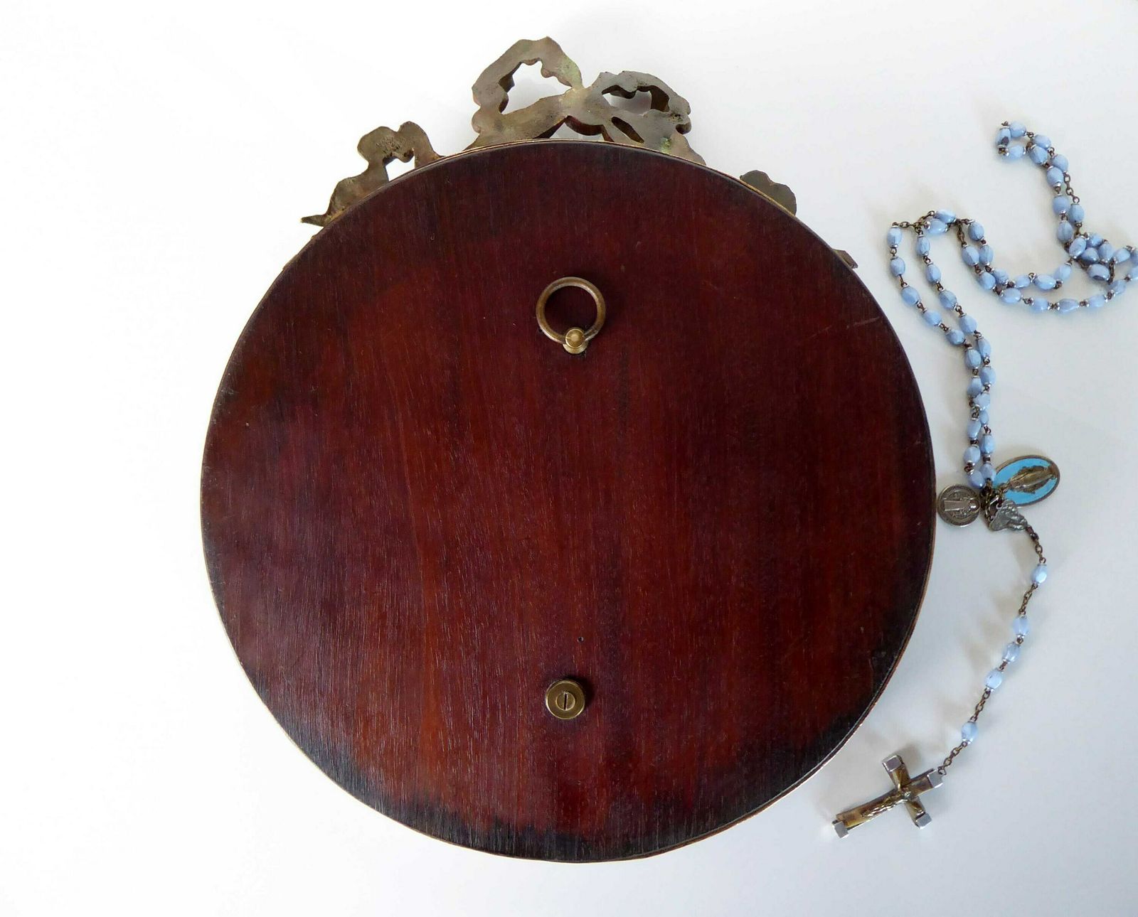 photo for sale Sacred Heart | Antique Religious Plaque With Christ Medallion By Ruffony | Religious Gift