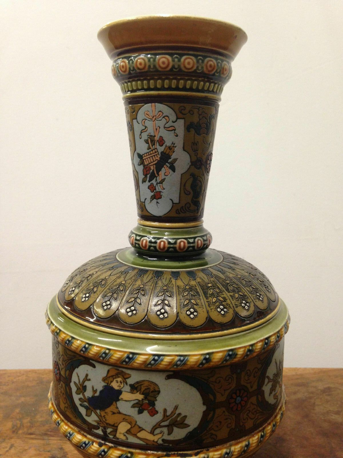 Superb Villeroy And Boch Mettlach Art Nouveau Very Fine Quality Vase C.1890 1591 photo for sale