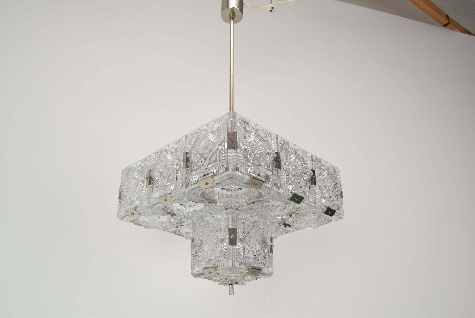 Rare Mid Century Glass Pendant By Jaroslav Bejvl For Kamenicky Senov, 1960's. photo buy
