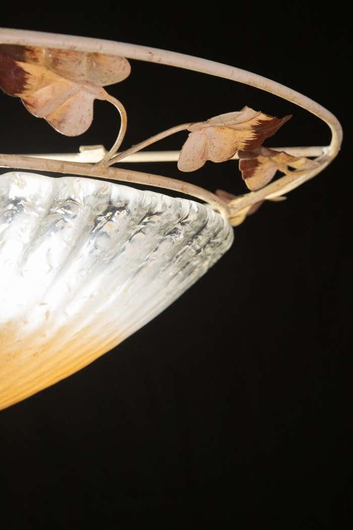 Murano Gold And Trasparent Ceiling Light With Iron Structure 1970 photo for sale