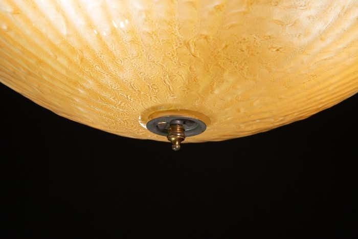 Murano Gold And Trasparent Ceiling Light With Iron Structure 1970 photo Lighting