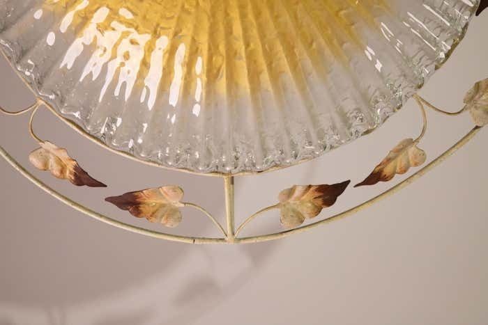 Murano Gold And Trasparent Ceiling Light With Iron Structure 1970 photo buy