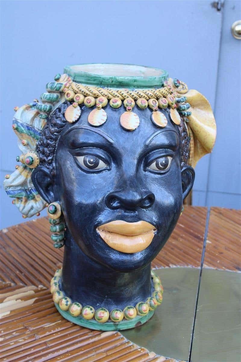 Great Pair Of Moor's Heads Museum Albanian Artist Besnik Arizaj Sicily 1990s photo buy