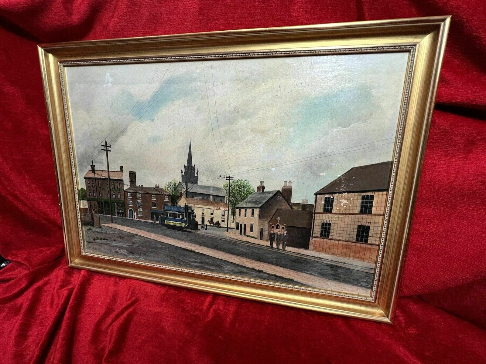 photo vinterior Early 20th Century Oil Painting Of Victorian Street Scene By David Norman