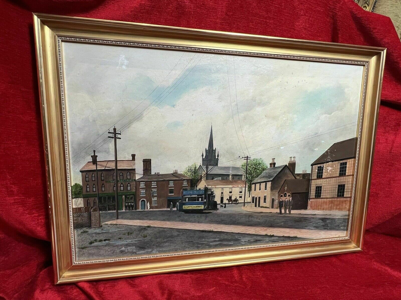photo buy Early 20th Century Oil Painting Of Victorian Street Scene By David Norman