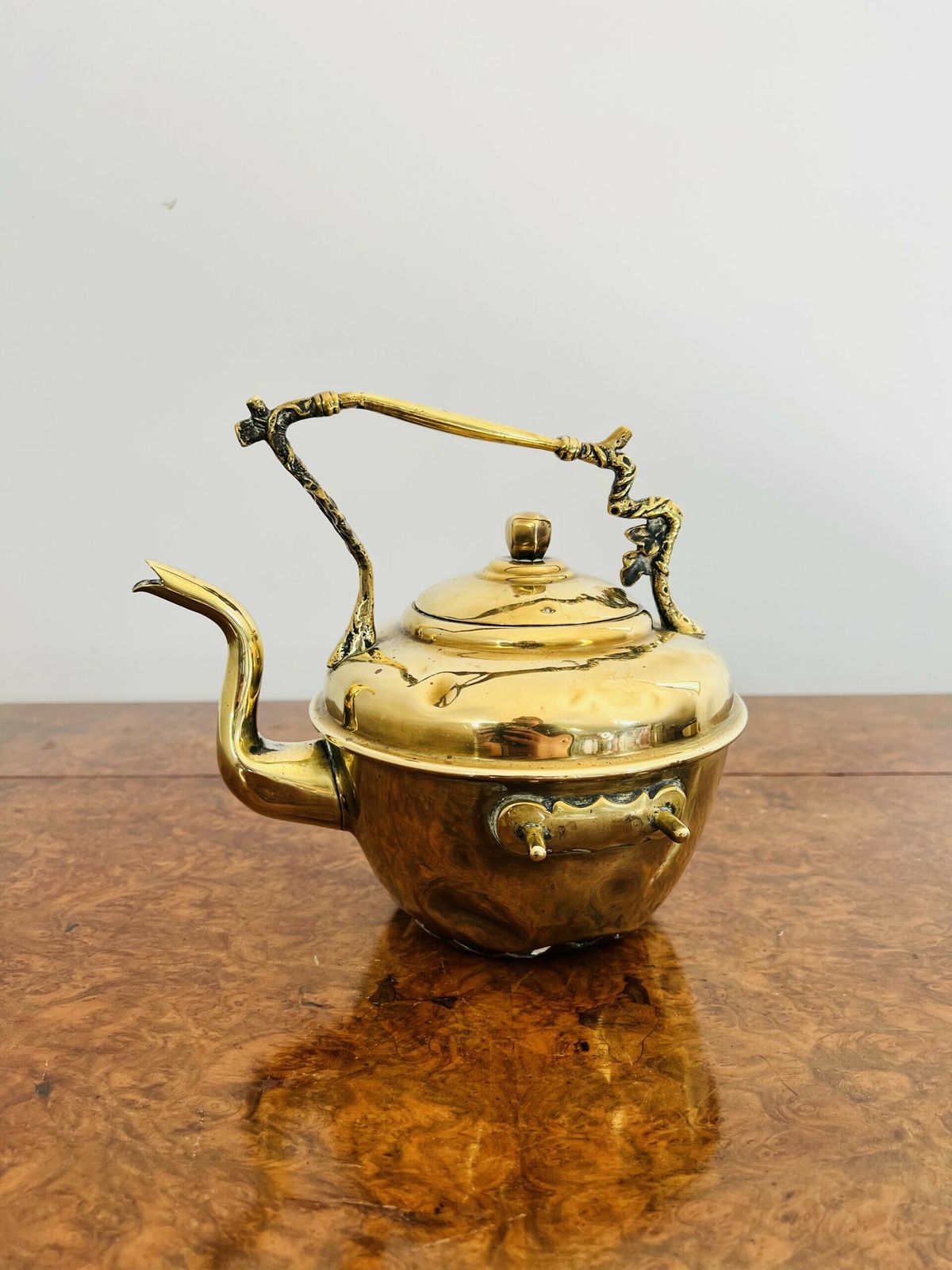 Victorian Quality Brass Spirit Kettle And Stand photo furniture