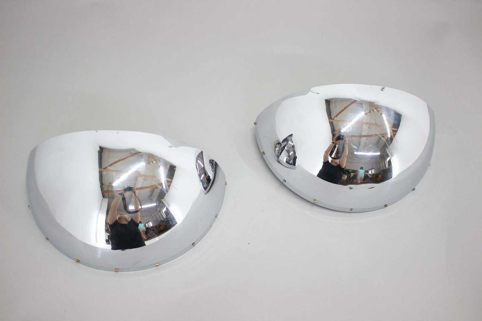 1930s Pair Of Exceptional Bauhaus Chrome Plated Wall Lamps/Scones, Czechoslovaki photo buy