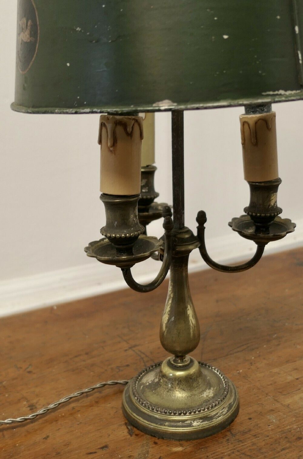 Very Old Silver Plated French Triple Bouillotte Desk Lamp photo 810.0