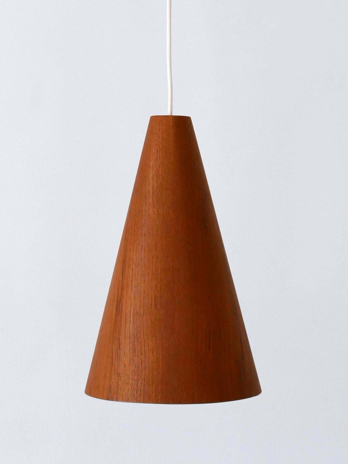 photo vinterior Elegant Mid Century Modern Teak Pendant Lamp Or Hanging Light Scandinavia 1960s
