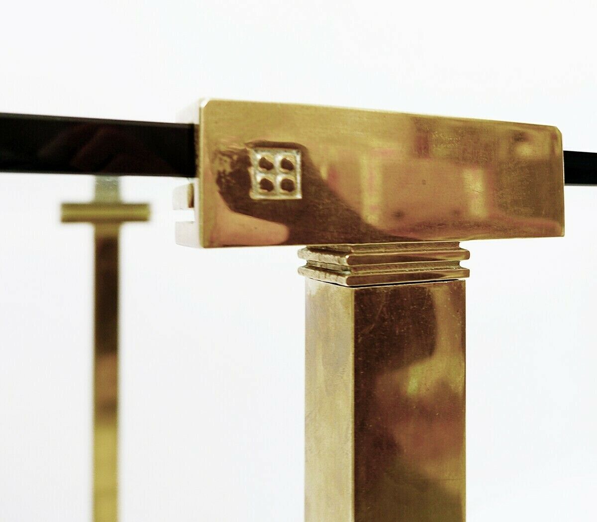 Mid Century Modern Brass & Glass Dining Table By Peter Ghyczy photo vinterior
