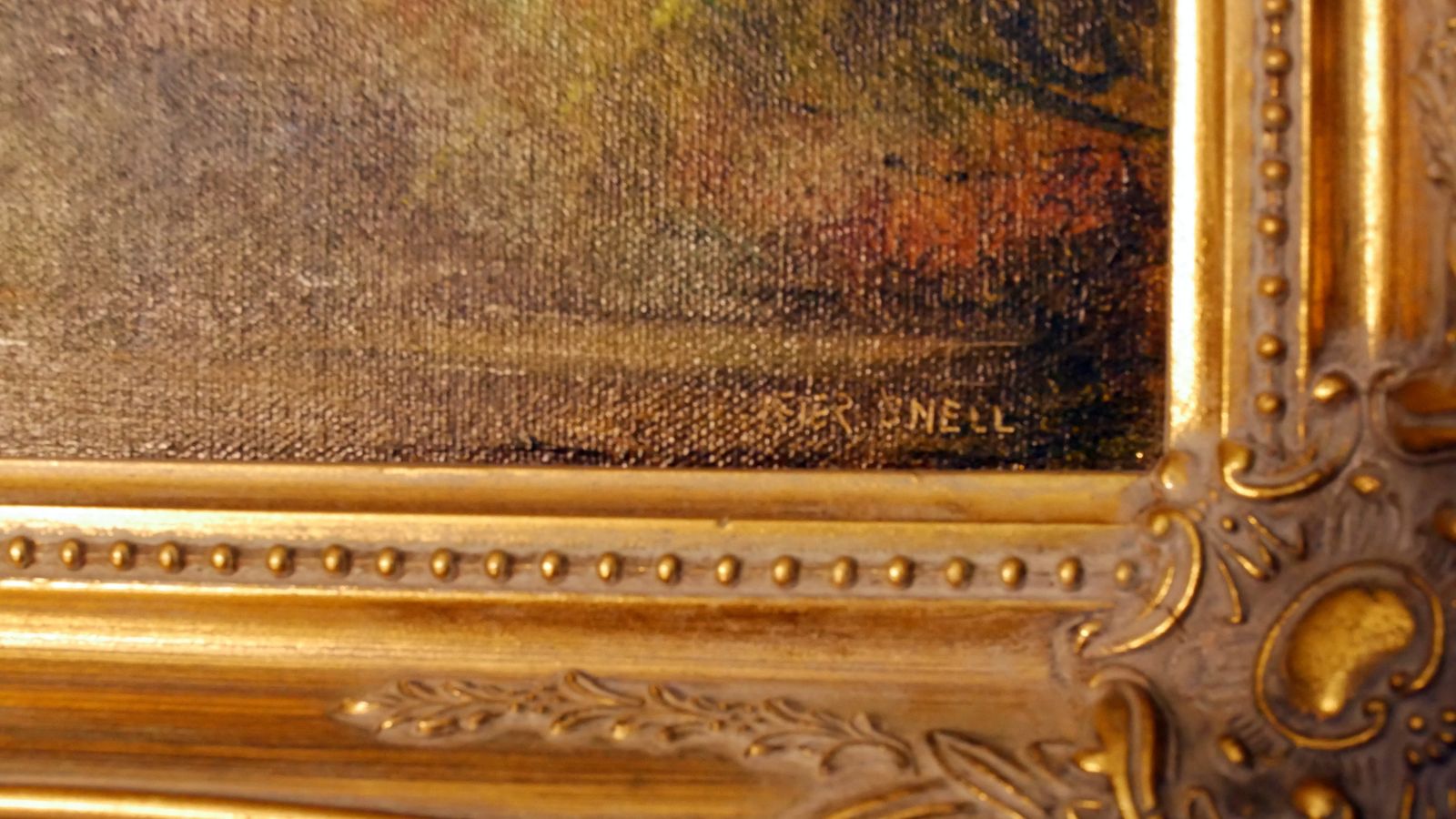 Vintage Oil Painting Landscape Art photo vintage