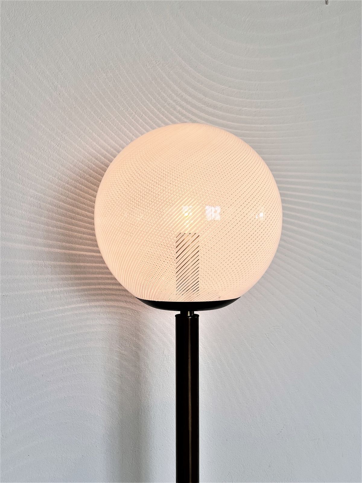 Italian Murano Glass Globe And Brass Floor Lamp, 1970s photo 2790.0